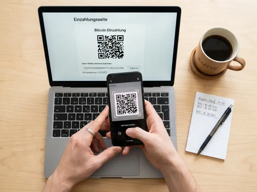 USDT Einzahlung bei Sportwetten - Wallet-Oberfläche mit Tether-Transfer